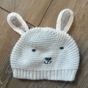 Hand-Knit Bunny Ear Baby Hat